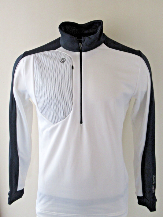 Galvin Green Dave Insula 1/2 Zip Pullover White/Navy UK Size Small