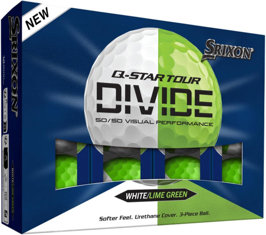 New 12 Srixon Q-Star Tour Divide Green/White Golf Balls