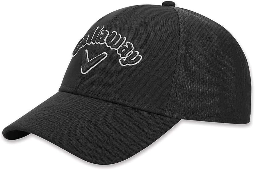 Callaway Golf Mesh Fitted Black/Grey Golf Cap Size Large/XL