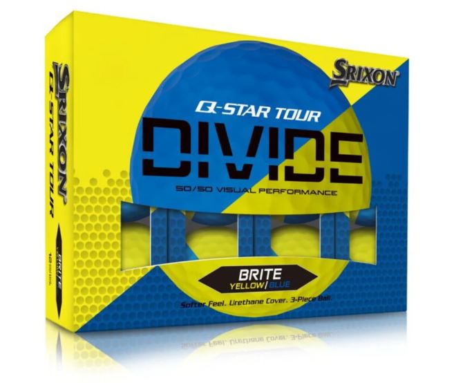 12 Srixon Q-Star Tour Divide Yellow/Blue Golf Balls