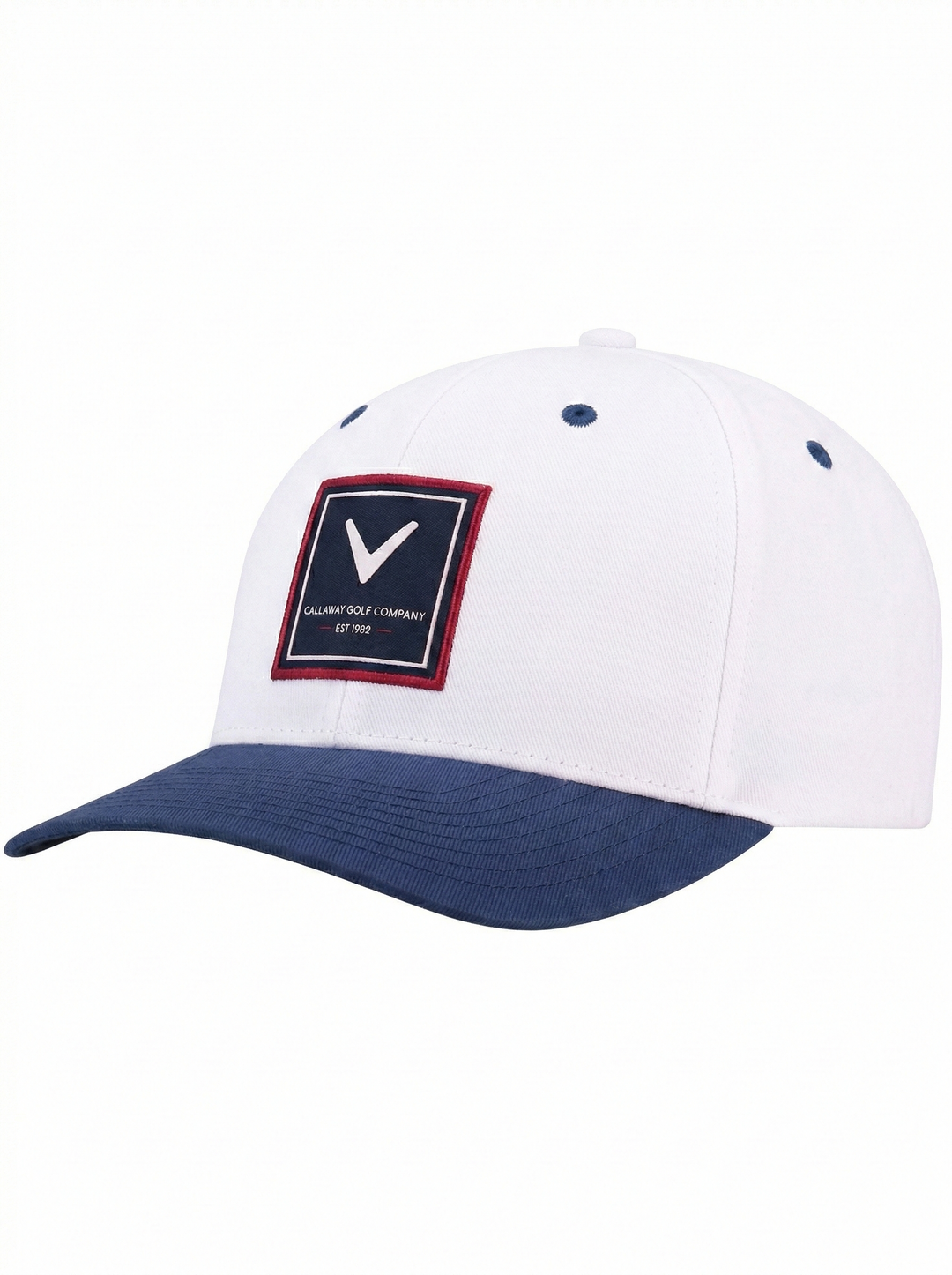 New Callaway Golf Rutheford White/Navy/Red Adjustable Cap