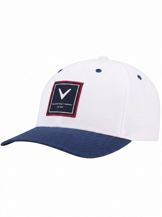 New Callaway Golf Rutheford White/Navy/Red Adjustable Cap