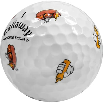 New 12 Callaway Chrome Tour Truvis Limited Edition Hot Dog Golf Balls