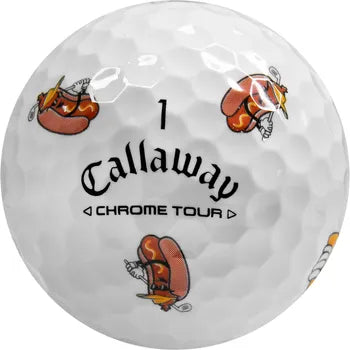 New 12 Callaway Chrome Tour Truvis Limited Edition Hot Dog Golf Balls
