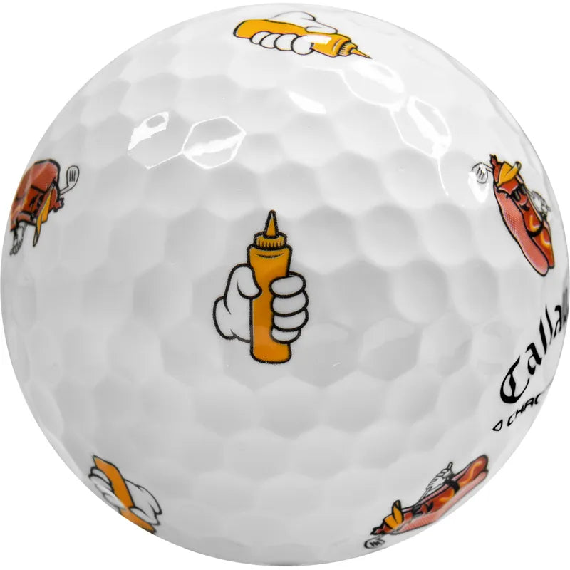 New 12 Callaway Chrome Tour Truvis Limited Edition Hot Dog Golf Balls