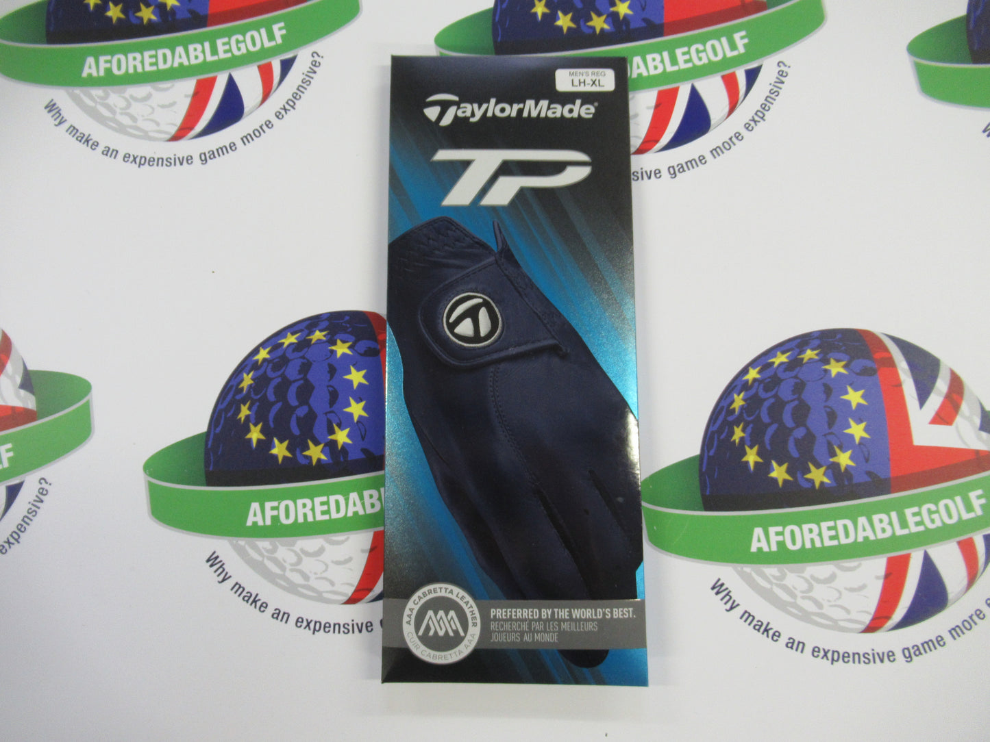 taylormade tp cabretta leather navy left hand golf glove size xl