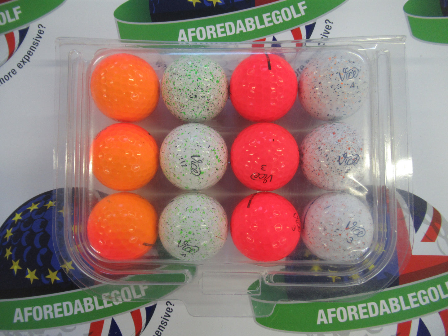 12 vice pro tour mixed golf balls pearl/pearl 1 grade