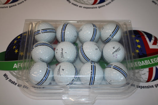 12 Titleist Tour Soft Stripe Pearl/Pearl 1 Grade Golf Balls
