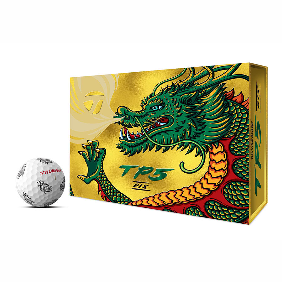 new 12 taylormade vault limited edition tp5 pix dragon gold golf balls