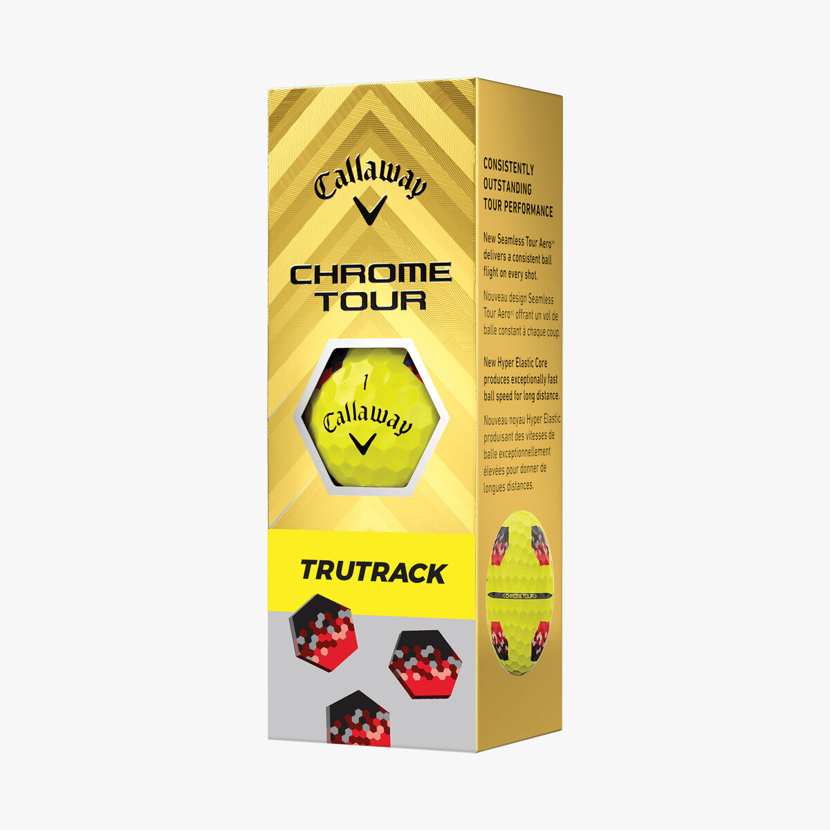 New 1 Dozen Callaway Chrome Tour  Trutrack Yellow Golf Balls