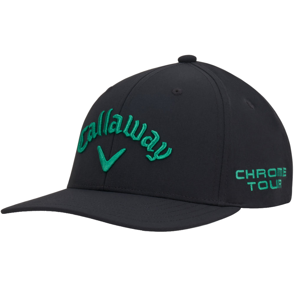New Callaway Golf Tour Performance Pro Black/Green Adjustable Cap Elyte