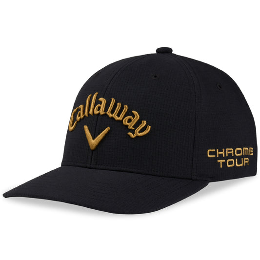 New Callaway Golf Tour Performance Pro Black/Gold Adjustable Cap Elyte