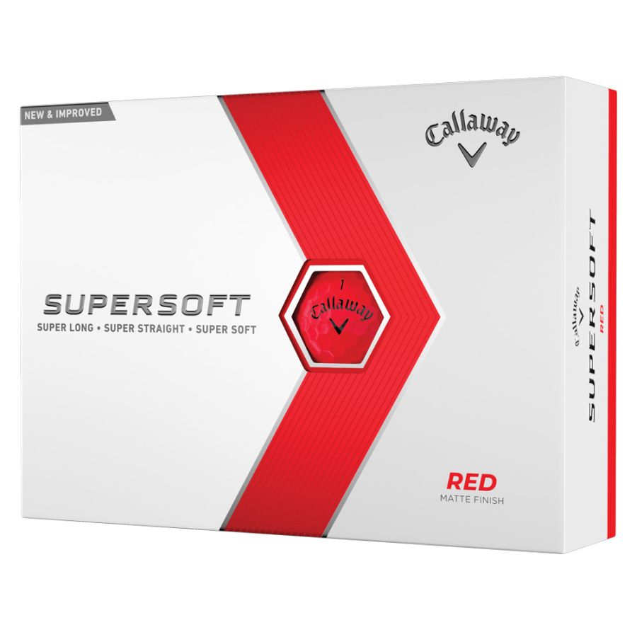 New 1 Dozen Callaway Supersoft Red Matte Finish Golf Balls