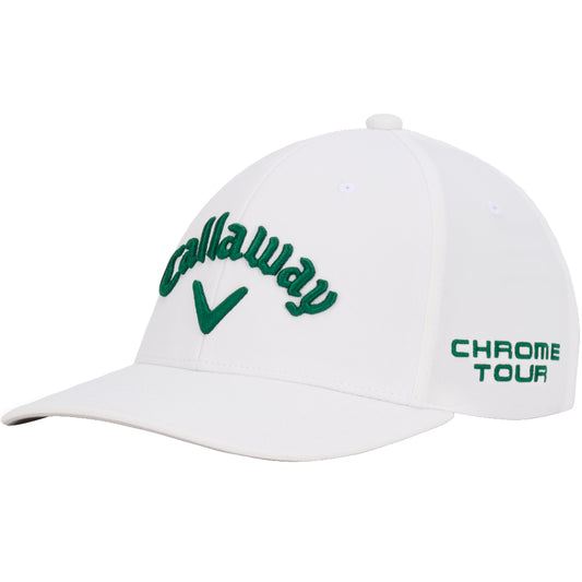 New Callaway Golf Tour Performance Pro White/Green Adjustable Cap Elyte