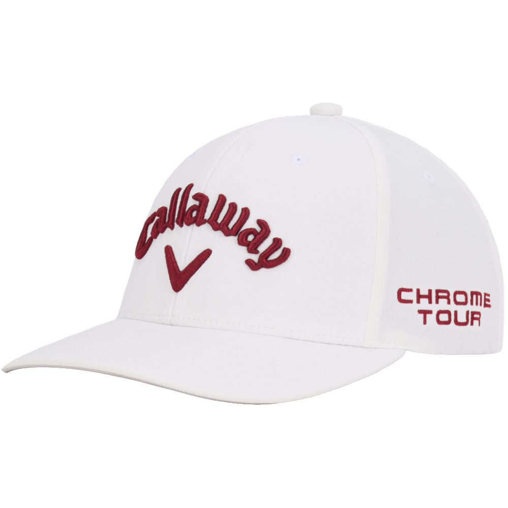 New Callaway Golf Tour Performance Pro White/Cardinal Red Adjustable Cap Elyte