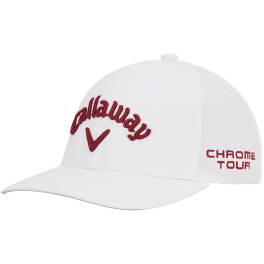 New Callaway Golf Tour Performance Pro White/Cardinal Red Adjustable Cap Elyte