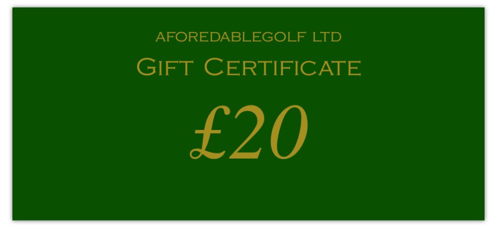 Aforedablegolf £20 gift voucher