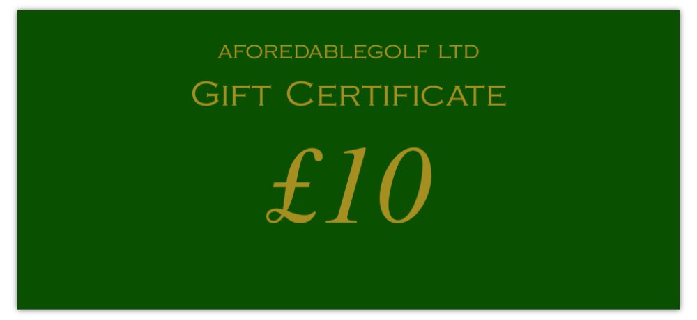 Aforedablegolf £10 gift voucher