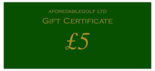 Aforedablegolf £5 gift voucher