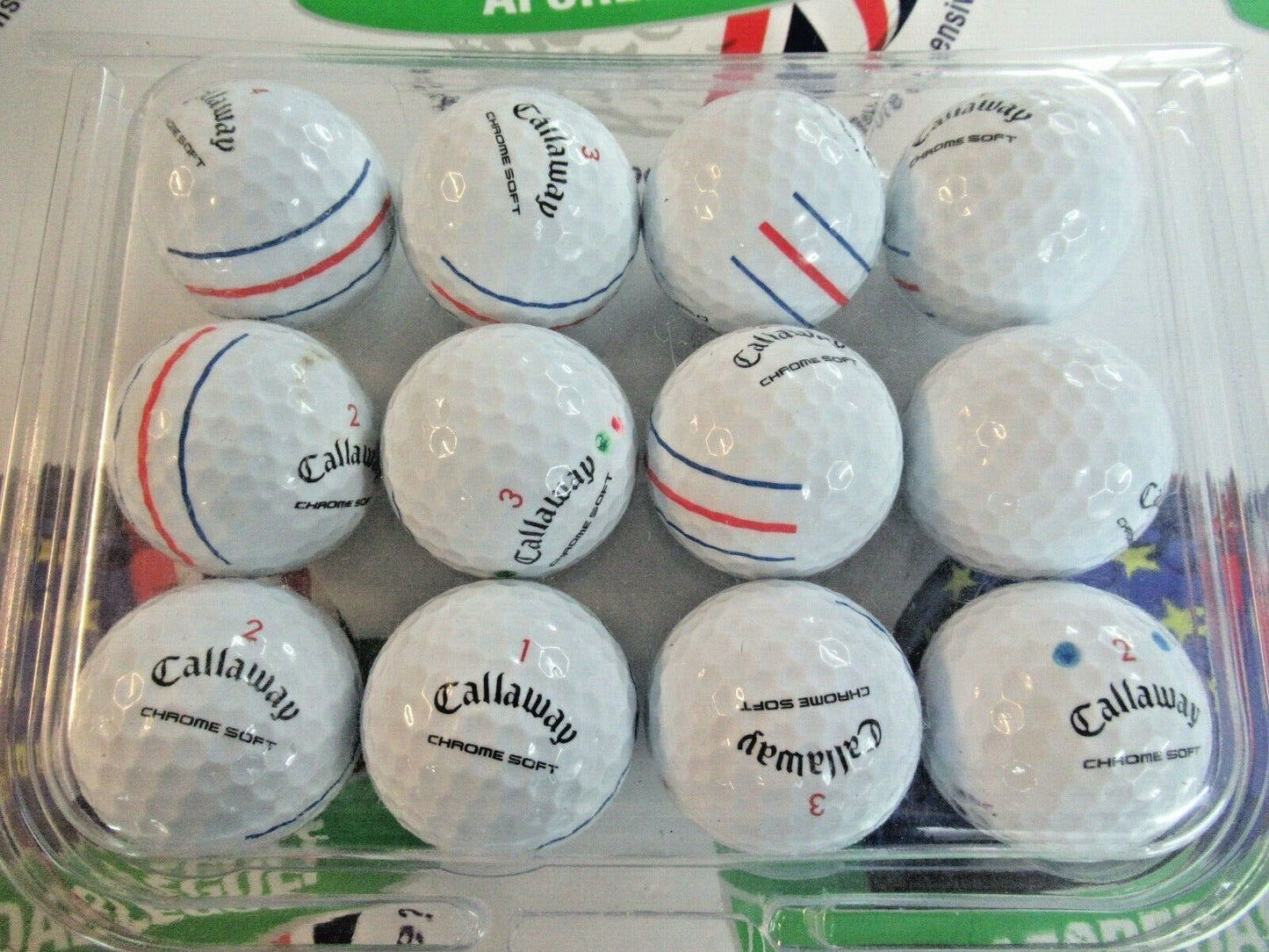 12 callaway chrome soft triple track pearl/pearl 1 grade golf balls