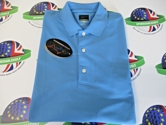 greg norman play dry sky blue polo shirt uk size large