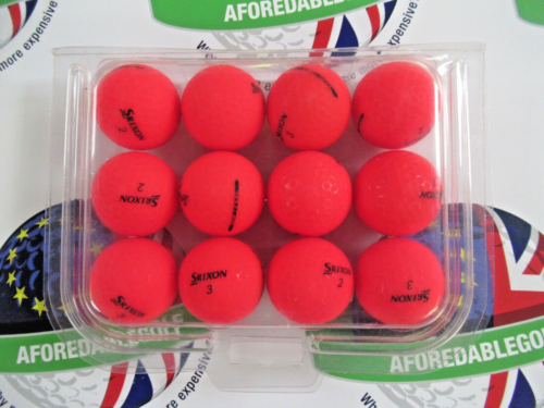 12 srixon soft feel matte red golf balls pearl/pearl 1 grade