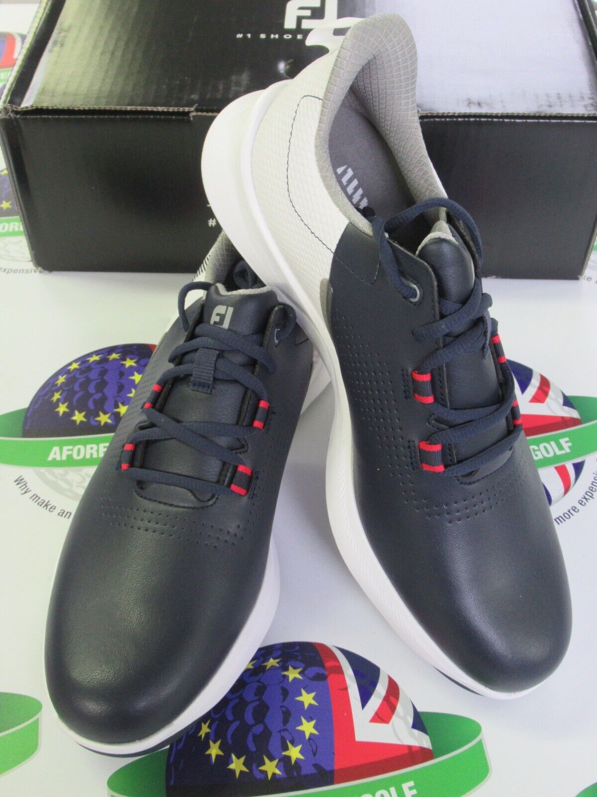 footjoy fj fuel waterproof golf shoes 55442k navy/white uk size 9.5 medium