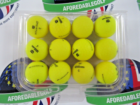 12 wilson staff matte finish optic yellow pearl/pearl 1 grade golf balls