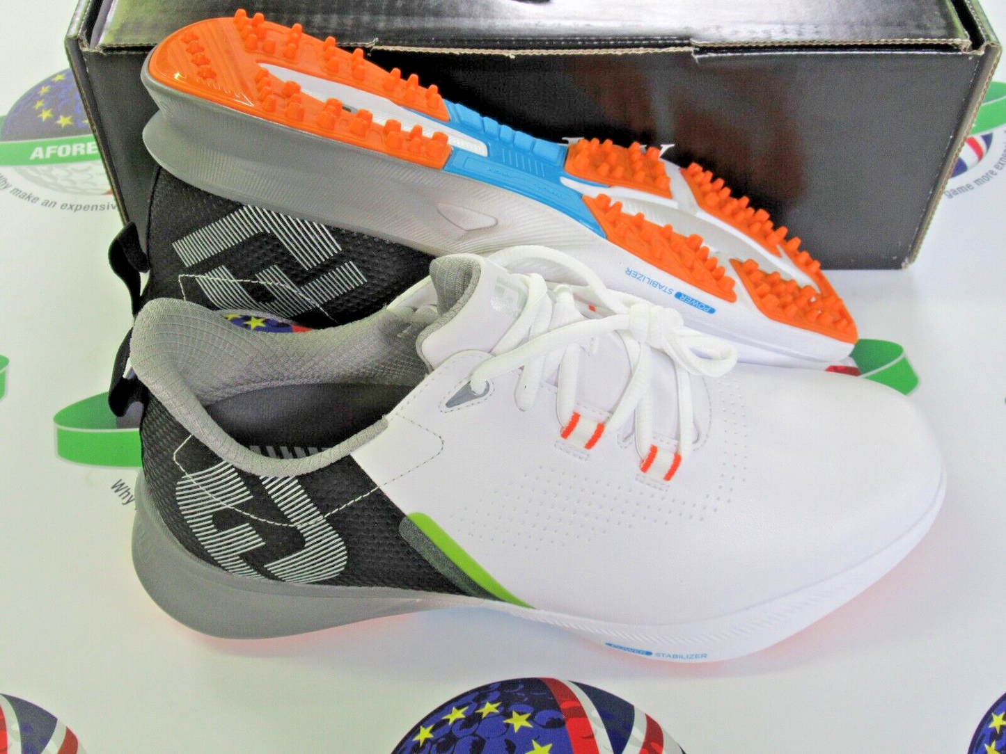 footjoy fj fuel waterproof golf shoes 55443k grey/white uk size 9 medium