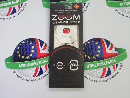 zoom weather style left hand junior golf glove white