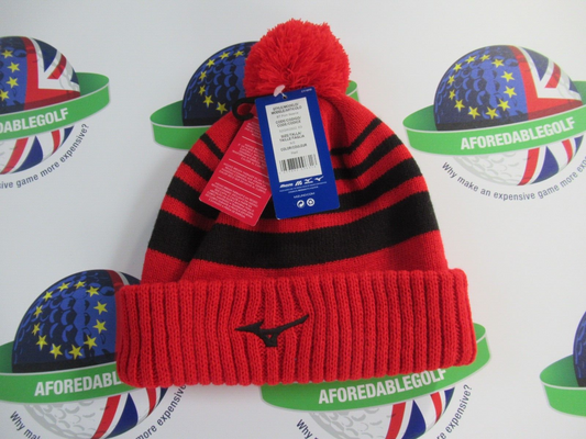 MIZUNO BREATH THERMO POM BEANIE RED