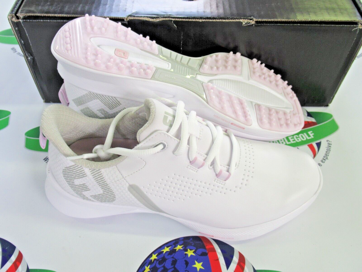 footjoy fuel womens golf shoes white/grey/pink 92373k uk size 7.5 medium