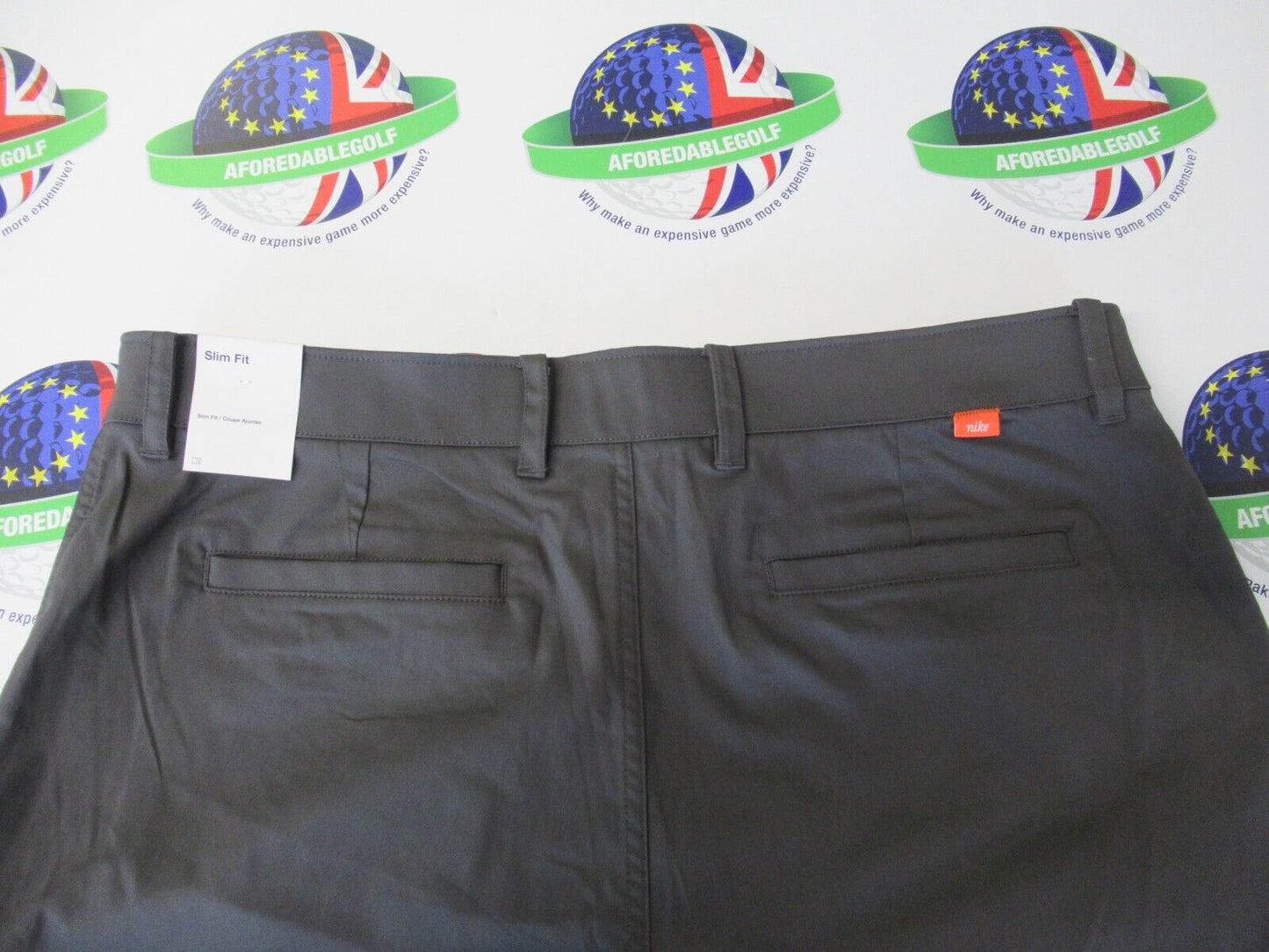 nike golf uv chino trousers slim fit dark smoke grey waist 38" leg 30"