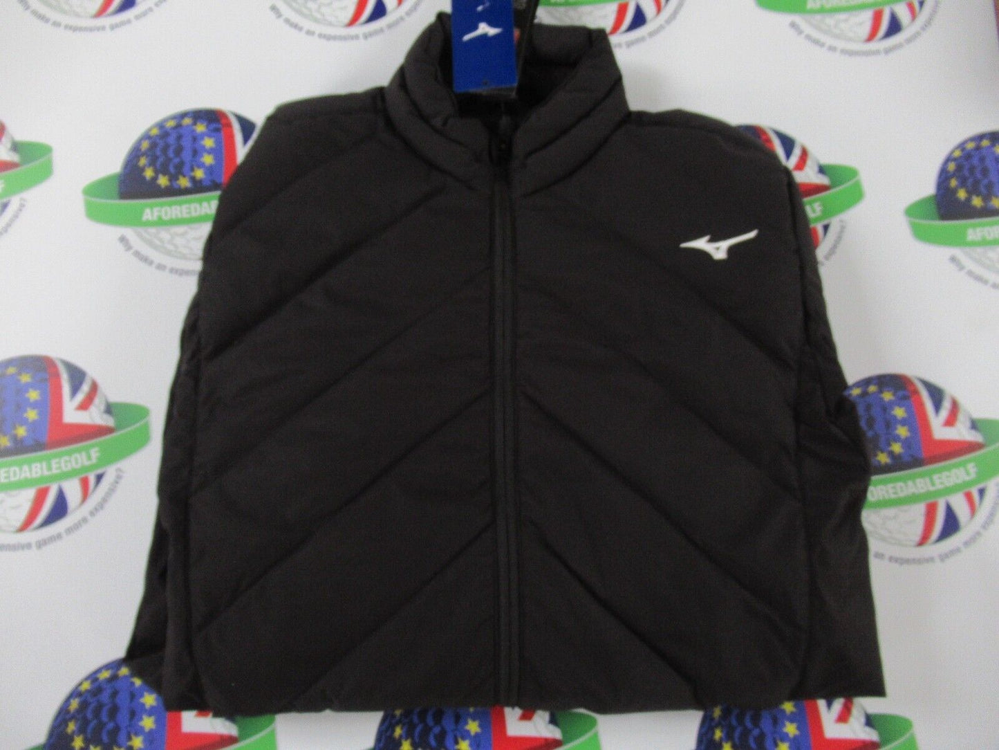 mizuno breath thermo move down jacket black uk size small