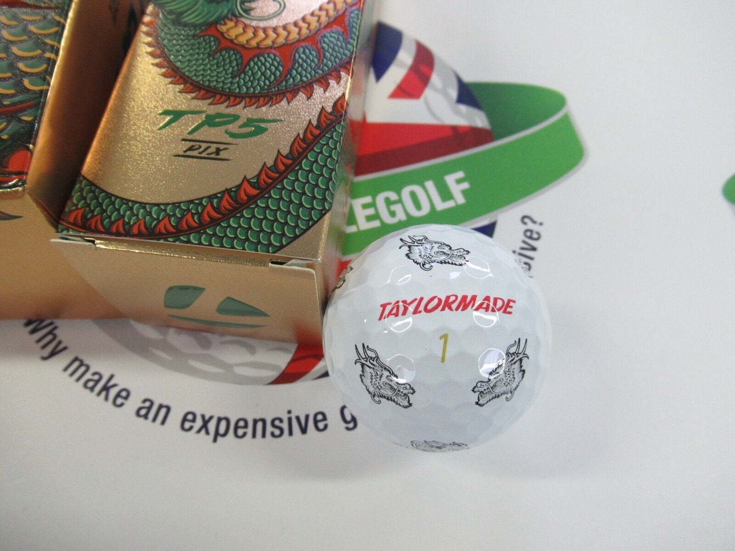 new 12 taylormade vault limited edition tp5 pix dragon gold golf balls