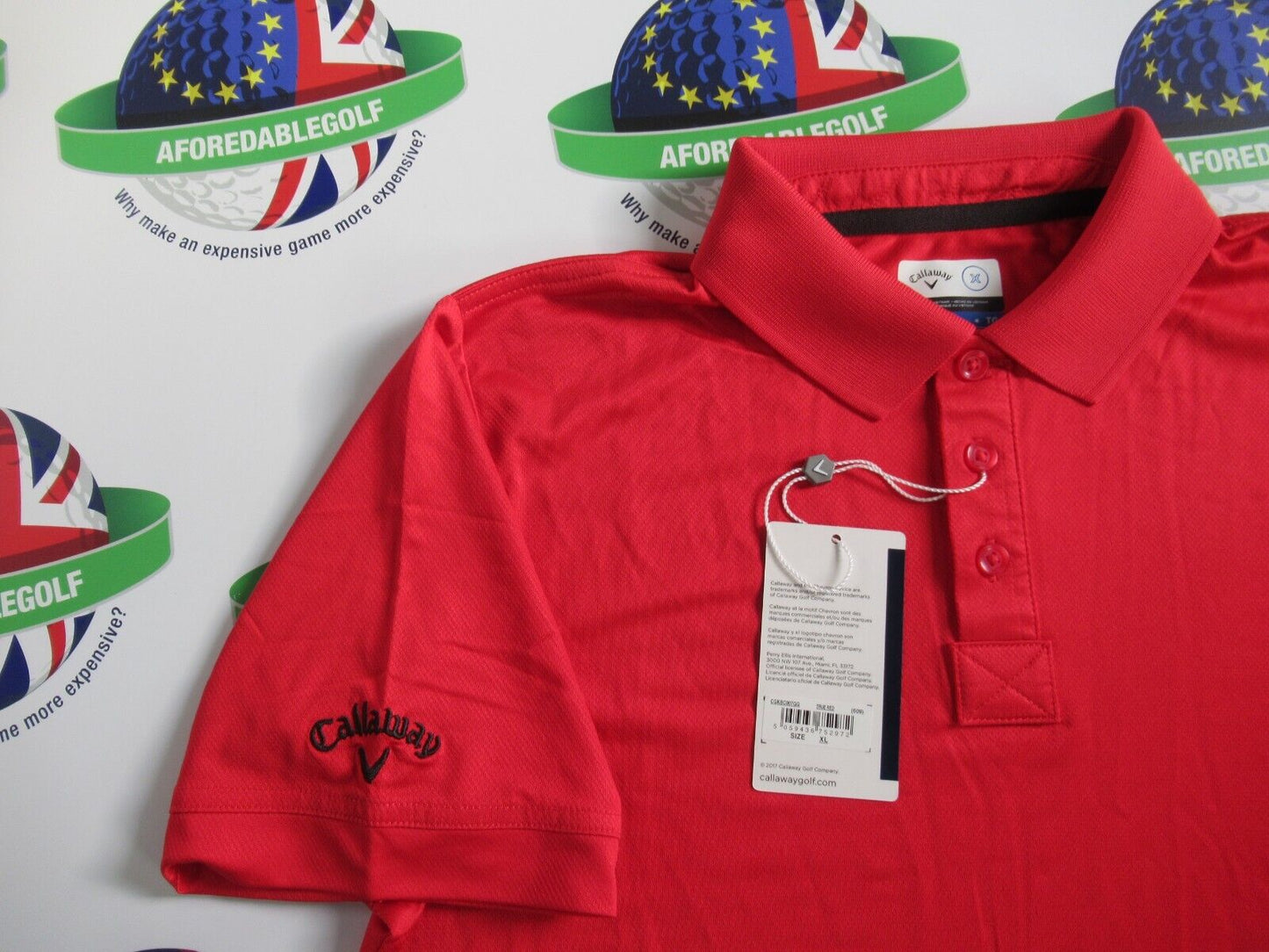 callaway x youth red polo shirt uk size xl 160-172cm 14-16 years