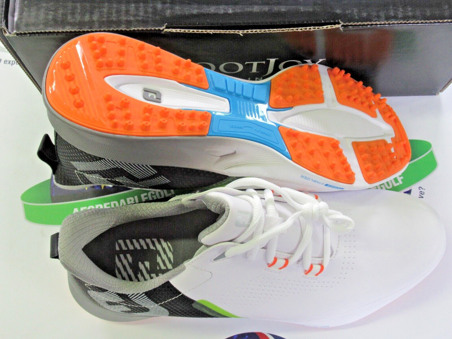 footjoy fj fuel waterproof golf shoes 55443k grey/white uk size 8 medium