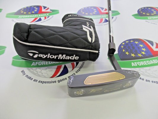 taylormade tp collection custom black/gold soto 34" putter & head cover