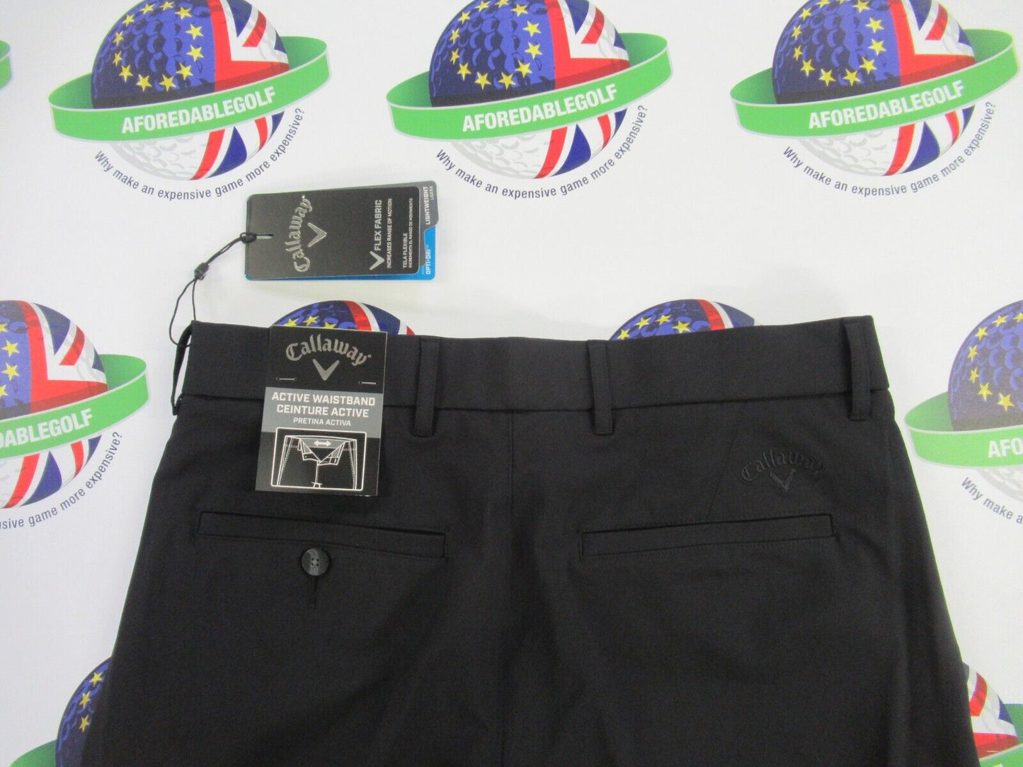callaway chev II golf trousers black waist 34" x leg 32"