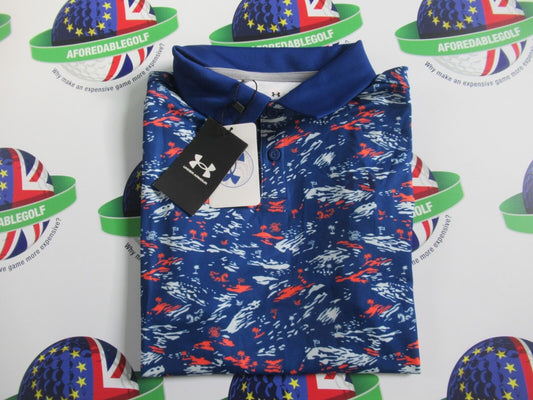 under armour boys performance paradise printed polo shirt loose youth large
