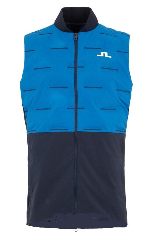 j.lindeberg shield golf vest/gilet blue/navy uk size medium