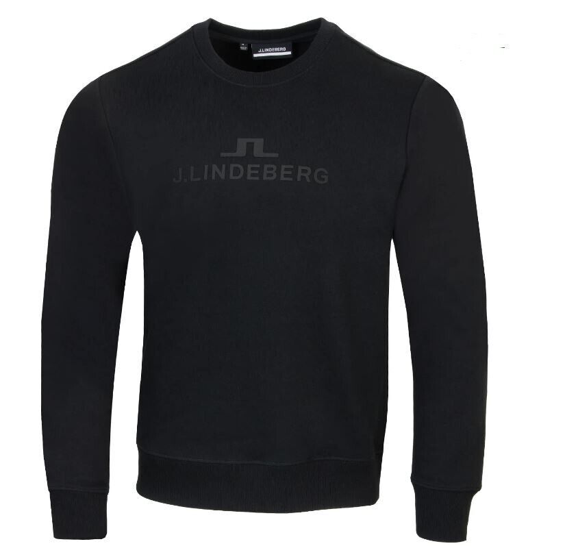 j lindeberg alpha fleece lined crew neck sweater navy uk size medium