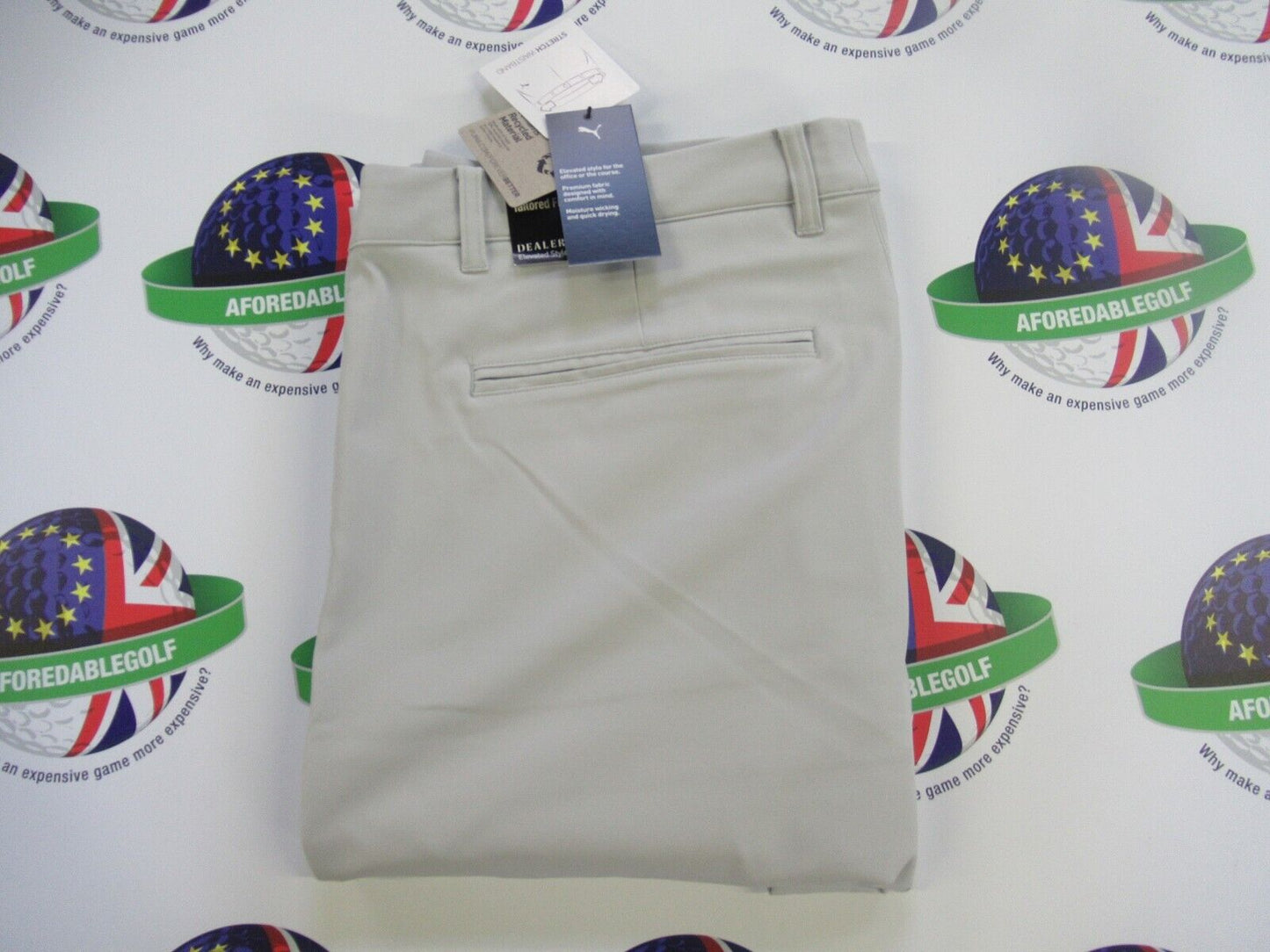 puma dealer tailored golf trousers ash grey waist 36" x leg 32"