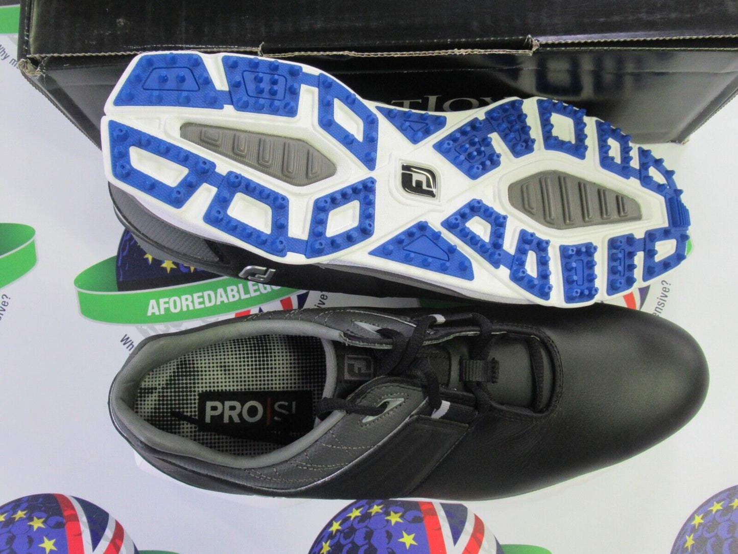 footjoy pro sl waterproof golf shoes black/grey 53077k uk size 8 medium