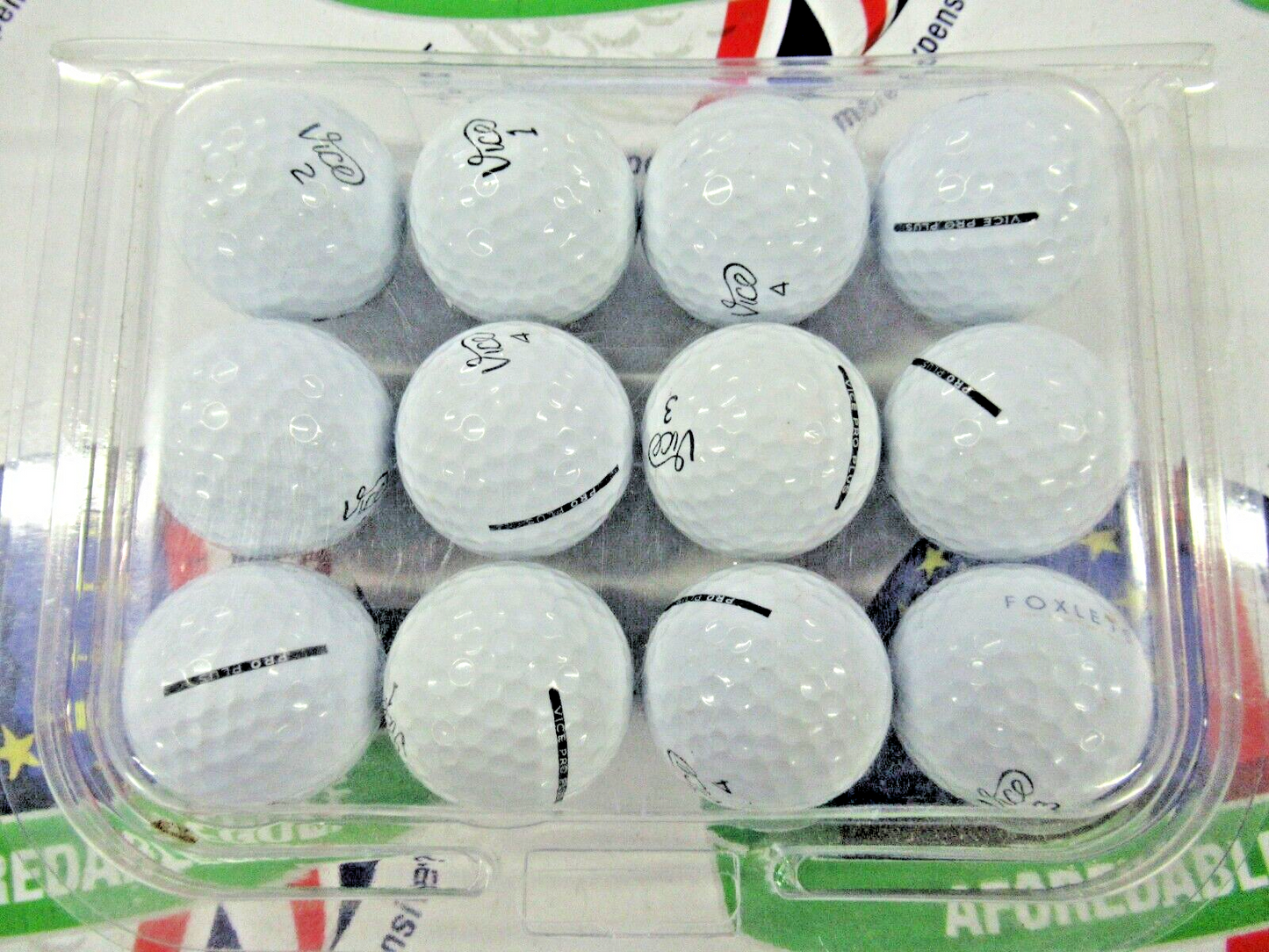 12 vice pro plus golf balls pearl/pearl 1 grade