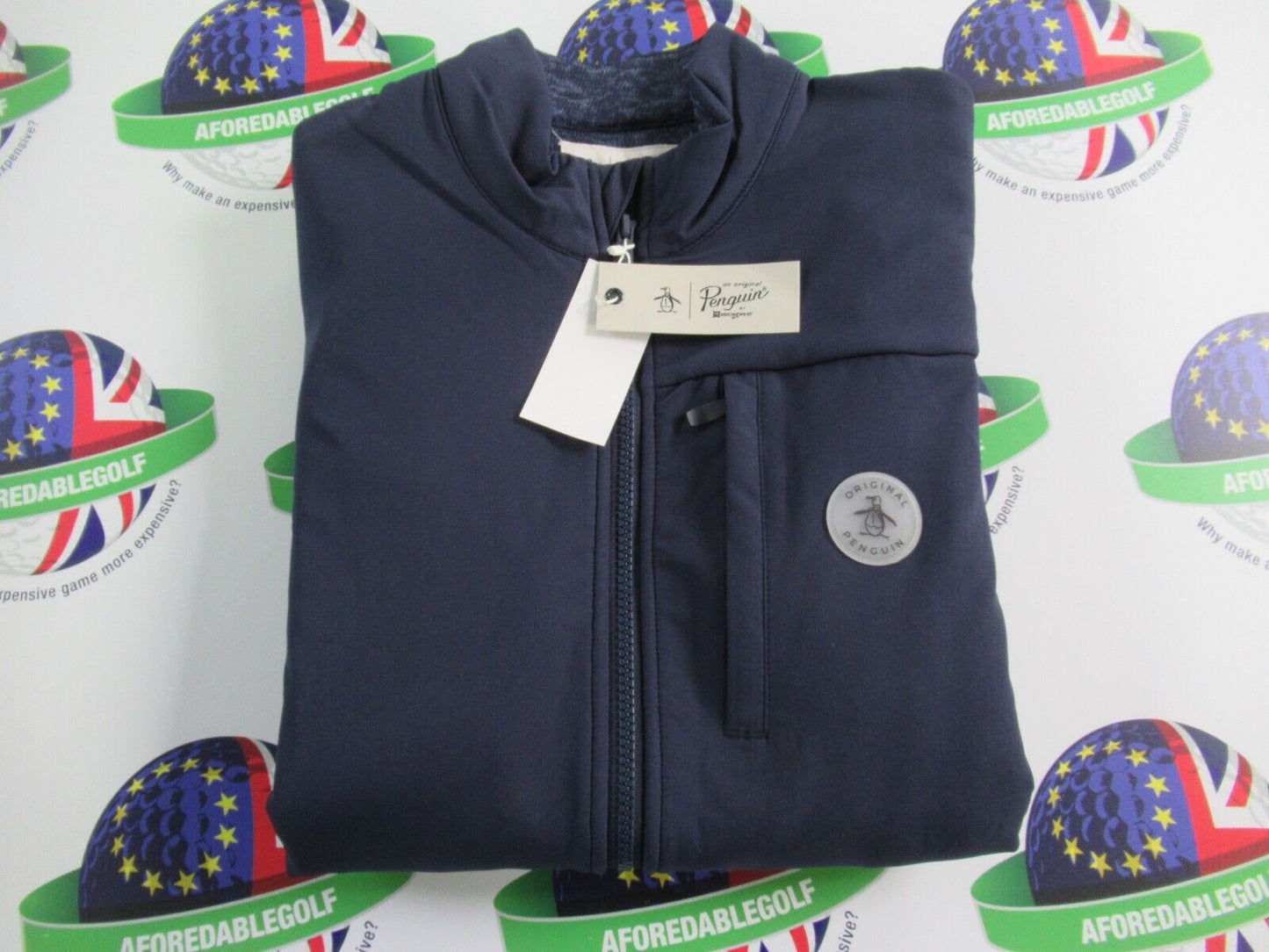 Original Penguin Golf Colour Block Thermal Fleece black iris heather large
