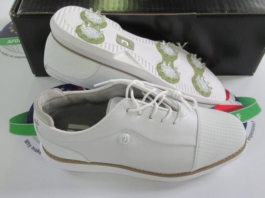footjoy fj traditions womens golf shoes 97914k white uk size 8 wide/large