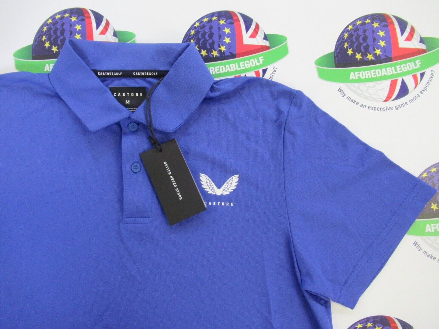 castore golf mens essential polo shirt royal blue uk size medium