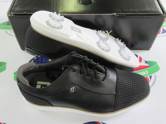footjoy fj traditions womens golf shoes 97917k black uk size 7.5 wide/large