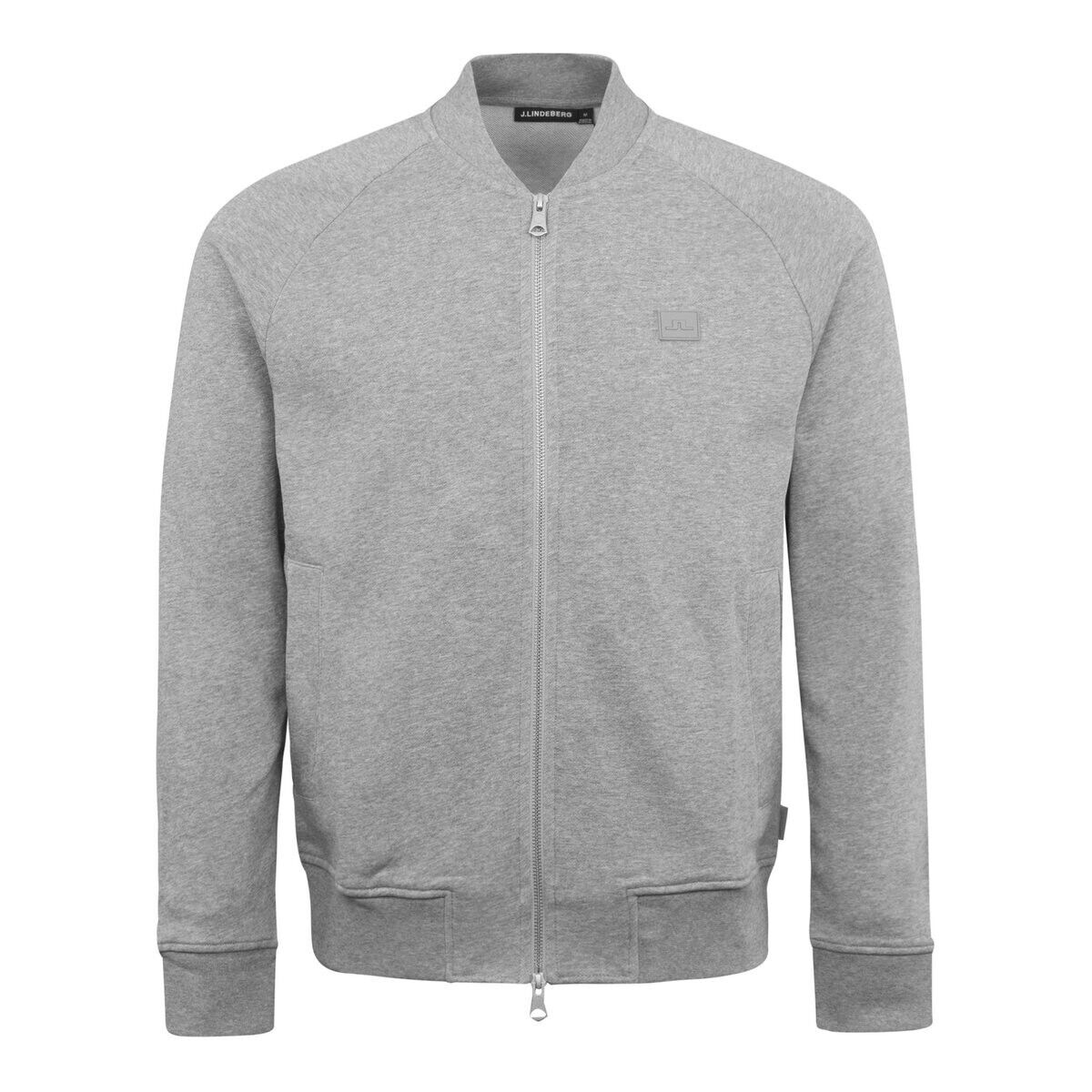 j lindeberg josef full zip sweater shirt grey melange uk size large